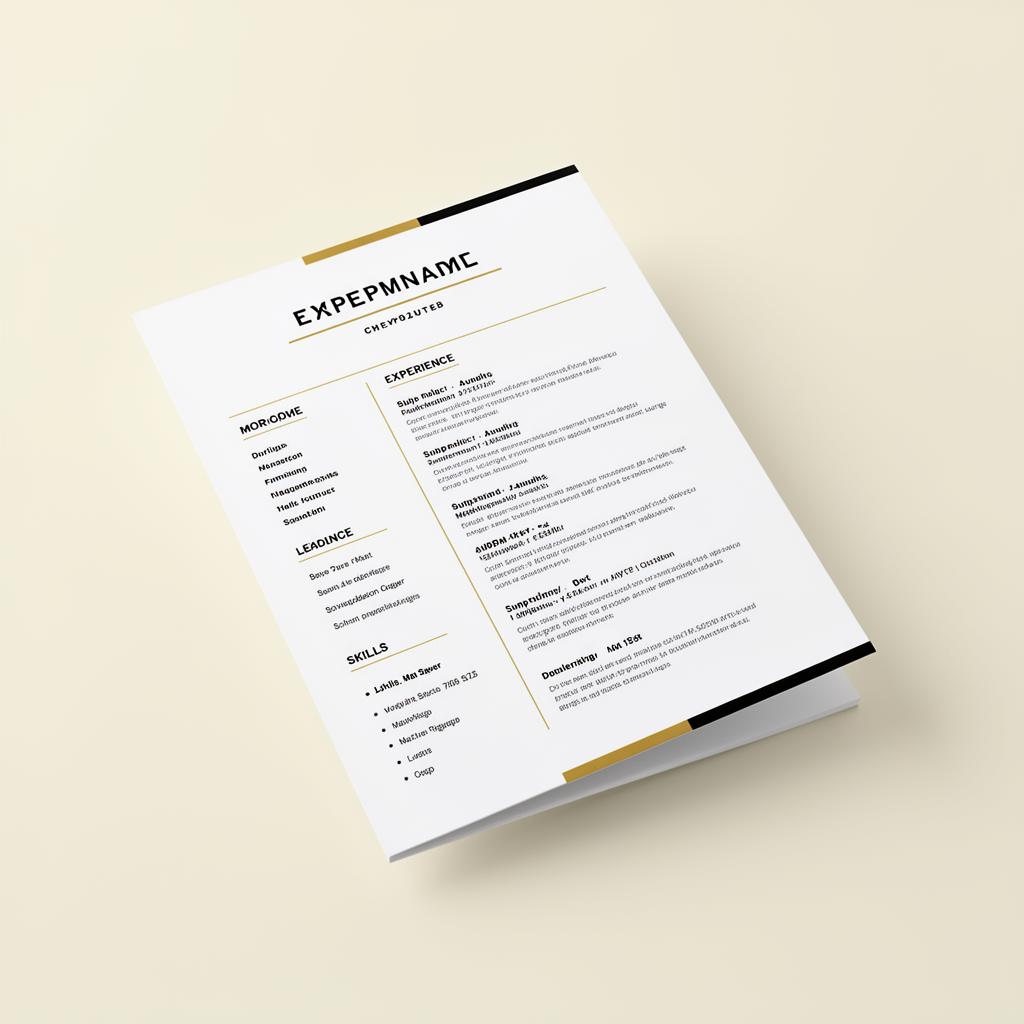 Professional resume template preview